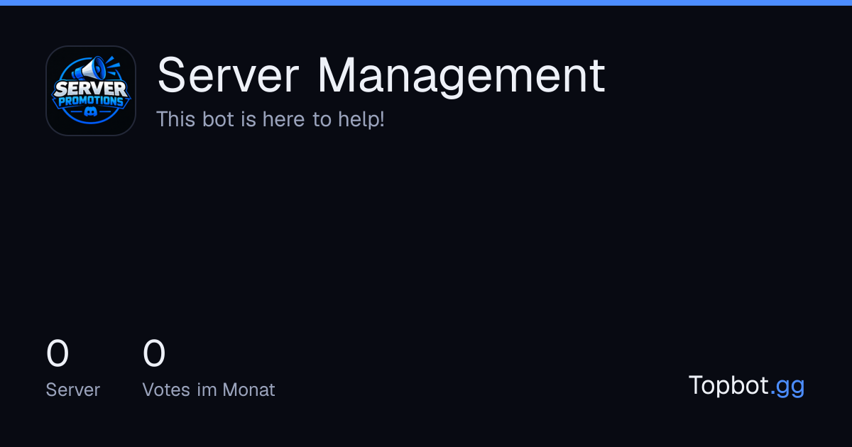 Server Management – Discord-Bot für Tickets · Topbot.gg
